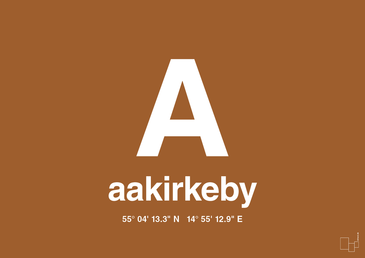 plakat: byplakat aakirkeby med koordinater - cognac-Byer-A1two3