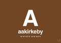 plakat: byplakat aakirkeby med koordinater - dark brown-Byer-A1two3