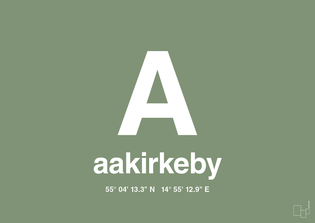 plakat: byplakat aakirkeby med koordinater - jade-Byer-A1two3