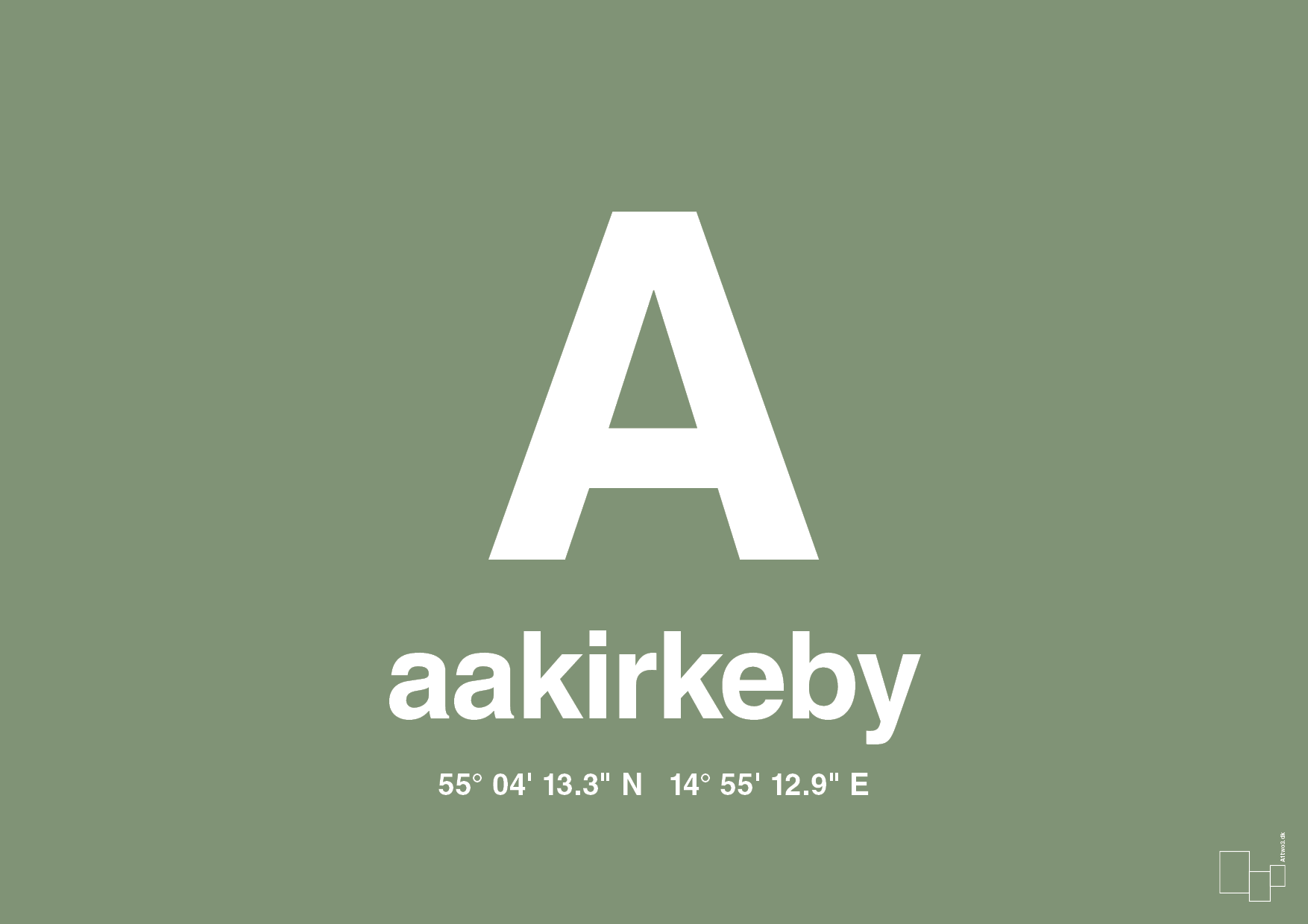 plakat: byplakat aakirkeby med koordinater - jade-Byer-A1two3