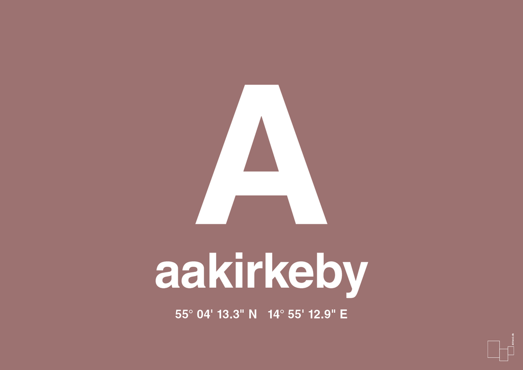 plakat: byplakat aakirkeby med koordinater - plum-Byer-A1two3