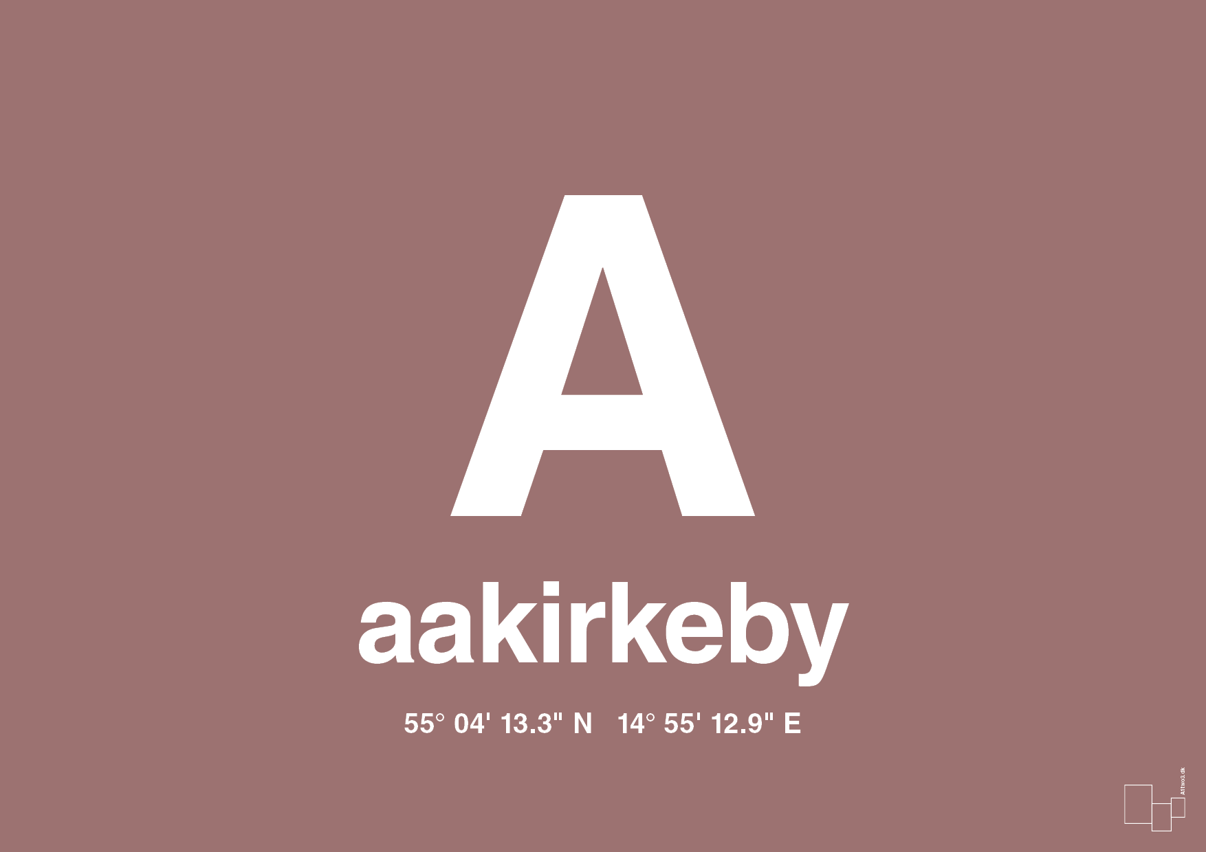 plakat: byplakat aakirkeby med koordinater - plum-Byer-A1two3