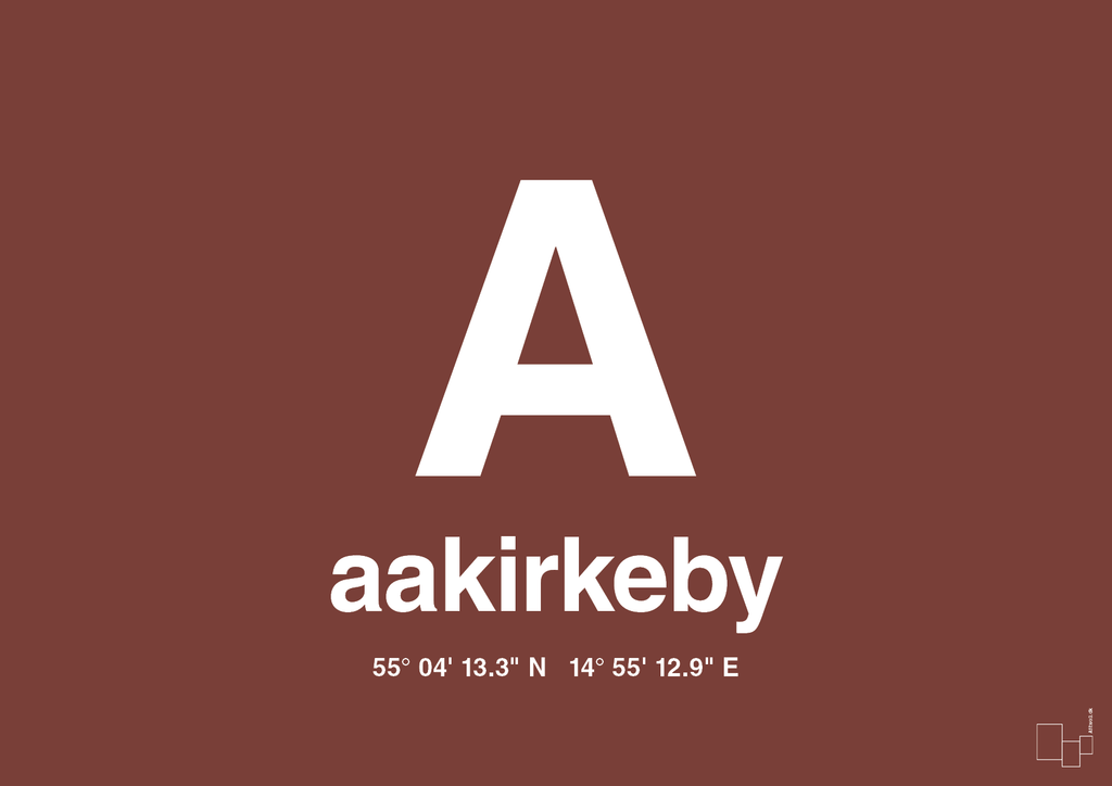 plakat: byplakat aakirkeby med koordinater - red pepper-Byer-A1two3
