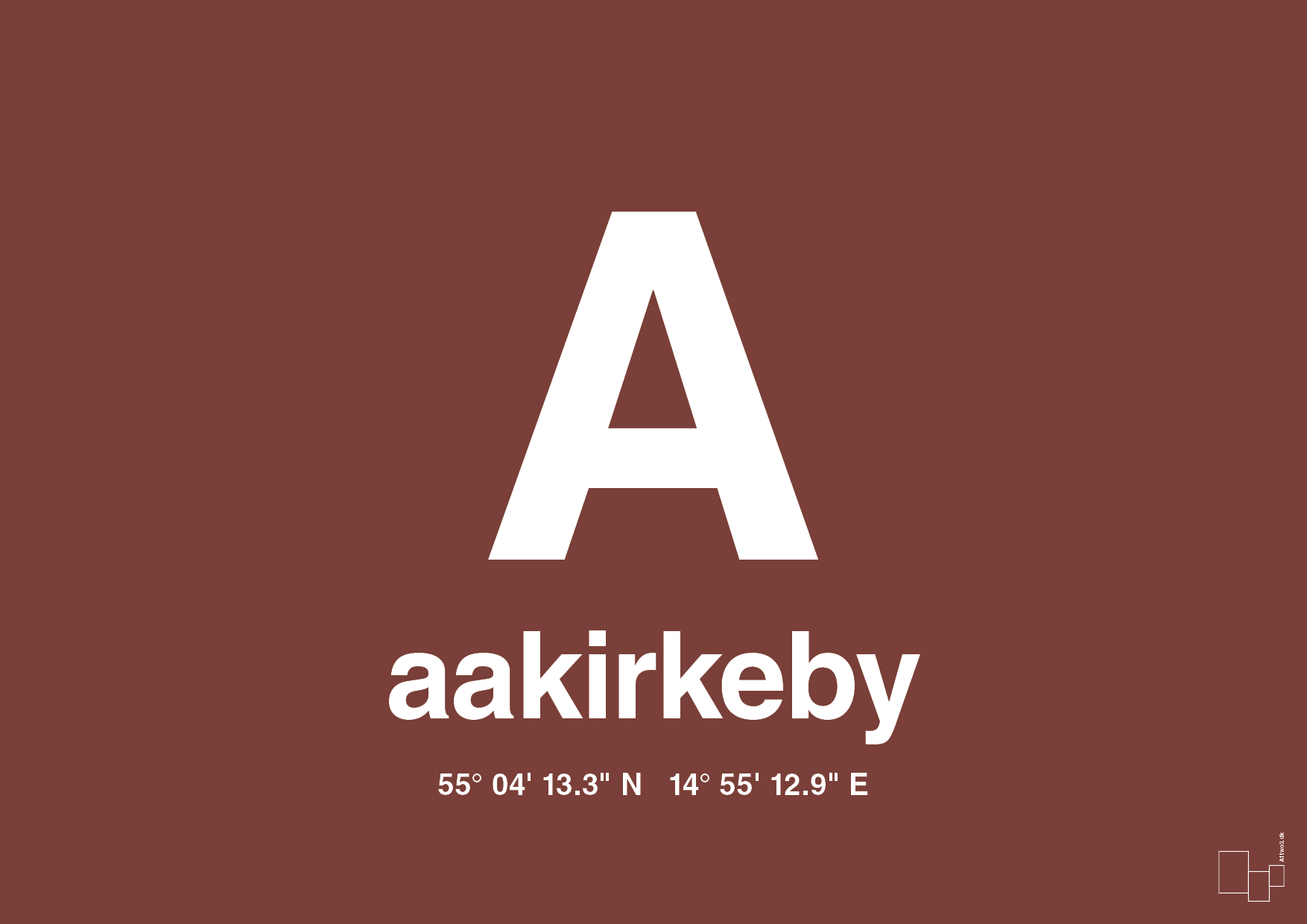 plakat: byplakat aakirkeby med koordinater - red pepper-Byer-A1two3