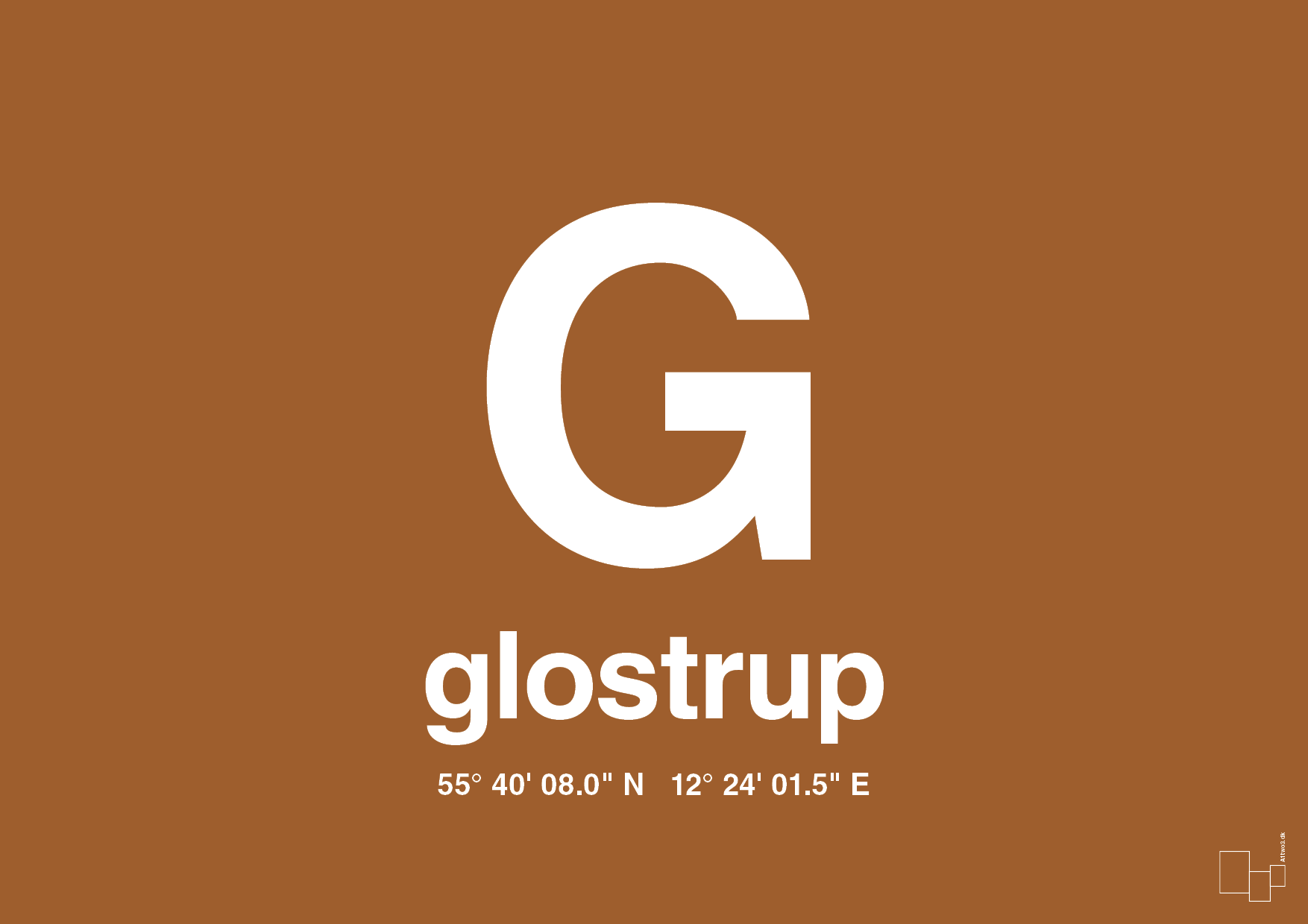 plakat: byplakat glostrup med koordinater - cognac-Byer-A1two3