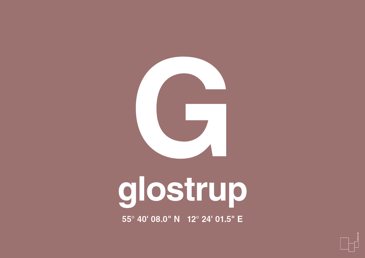 plakat: byplakat glostrup med koordinater - plum-Byer-A1two3
