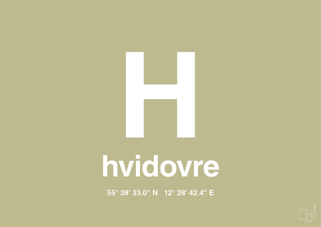plakat: byplakat hvidovre med koordinater - back to nature-Byer-A1two3