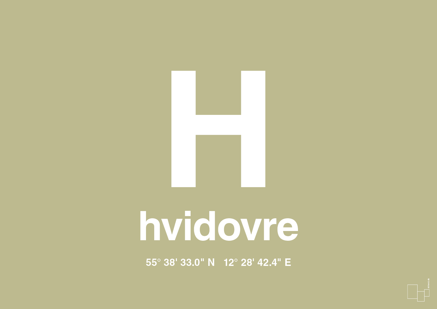 plakat: byplakat hvidovre med koordinater - back to nature-Byer-A1two3