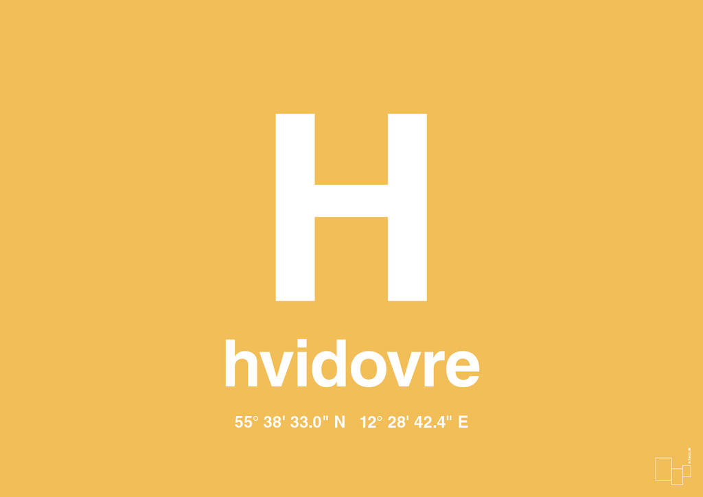 plakat: byplakat hvidovre med koordinater - honeycomb-Byer-A1two3