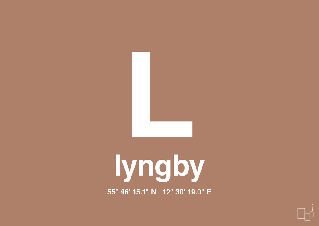 plakat: byplakat lyngby med koordinater - cider spice-Byer-A1two3