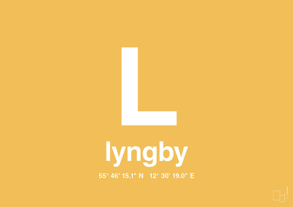plakat: byplakat lyngby med koordinater - honeycomb-Byer-A1two3