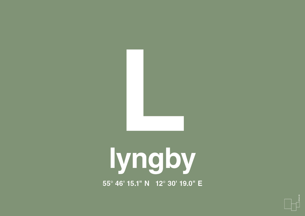 plakat: byplakat lyngby med koordinater - jade-Byer-A1two3