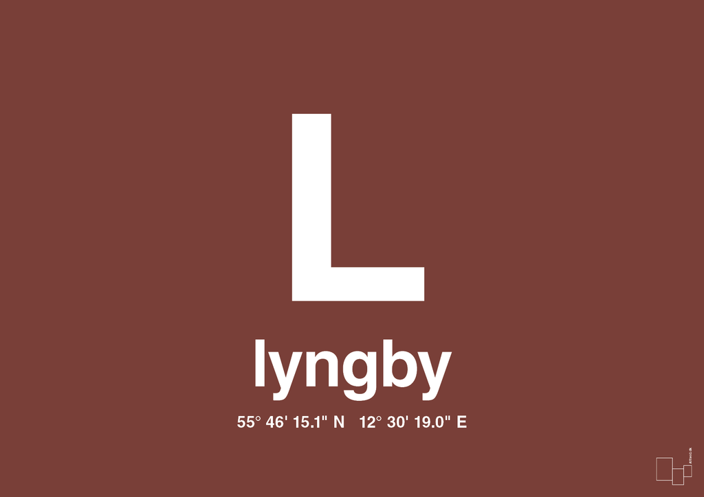 plakat: byplakat lyngby med koordinater - red pepper-Byer-A1two3