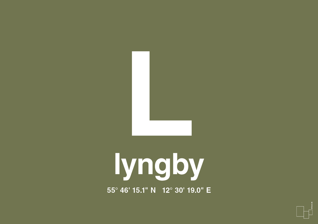 plakat: byplakat lyngby med koordinater - secret meadow-Byer-A1two3