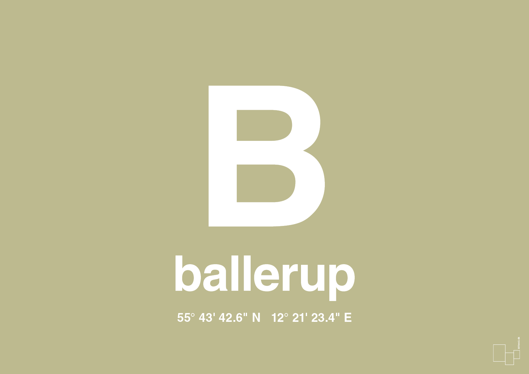 plakat: byplakat ballerup med koordinater - back to nature-Byer-A1two3