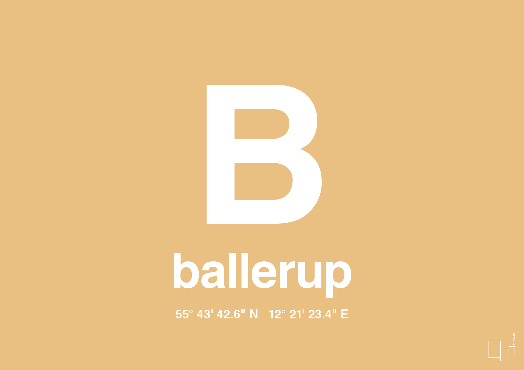 plakat: byplakat ballerup med koordinater - charismatic-Byer-A1two3