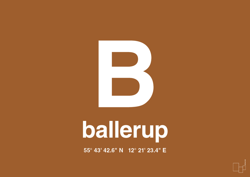 plakat: byplakat ballerup med koordinater - cognac-Byer-A1two3