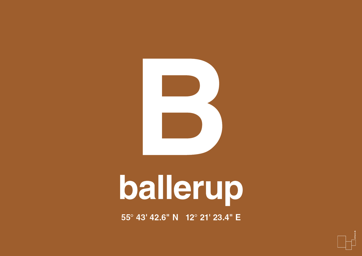 plakat: byplakat ballerup med koordinater - cognac-Byer-A1two3