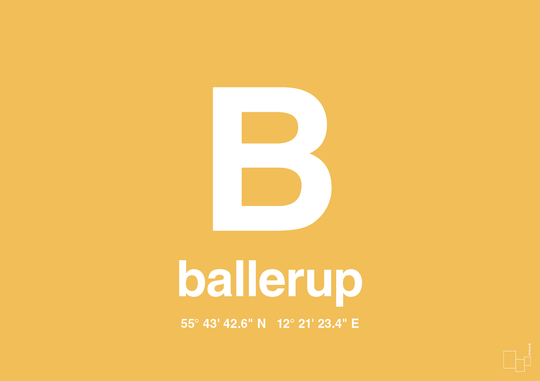 plakat: byplakat ballerup med koordinater - honeycomb-Byer-A1two3