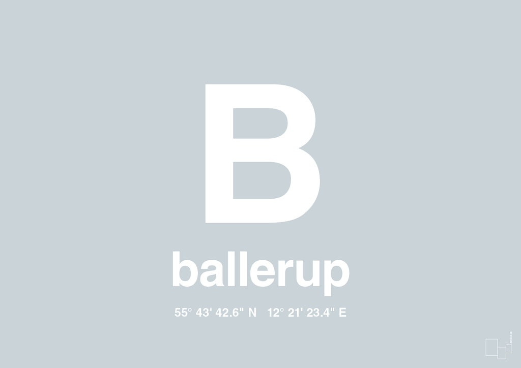 plakat: byplakat ballerup med koordinater - light drizzle-Byer-A1two3