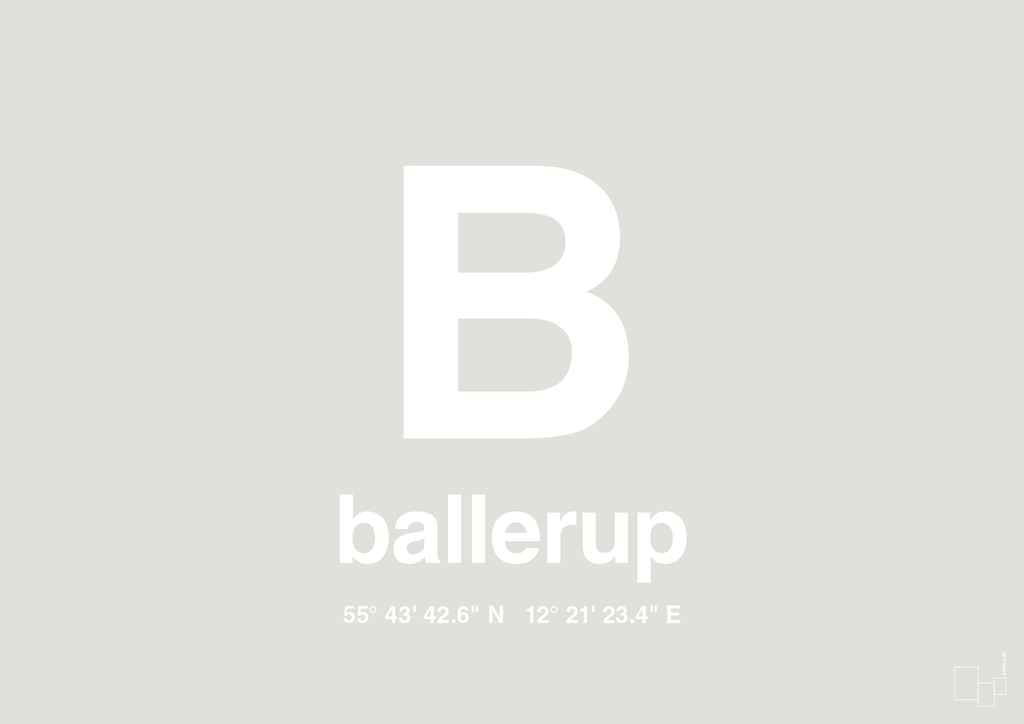 plakat: byplakat ballerup med koordinater - painters white-Byer-A1two3