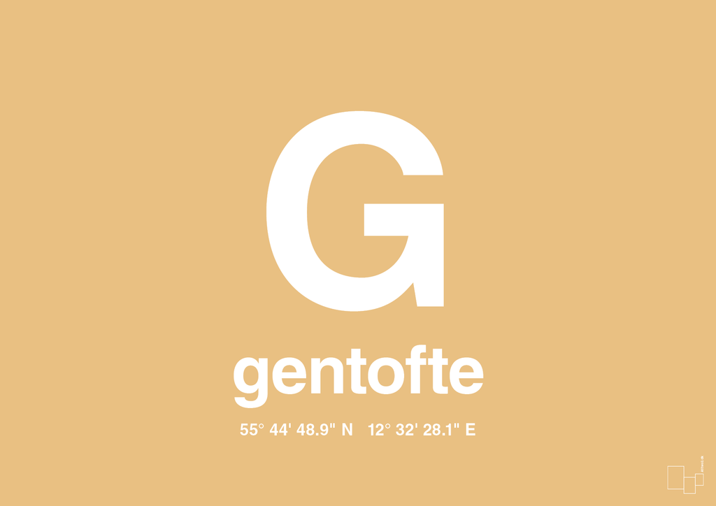 plakat: byplakat gentofte med koordinater - charismatic-Byer-A1two3
