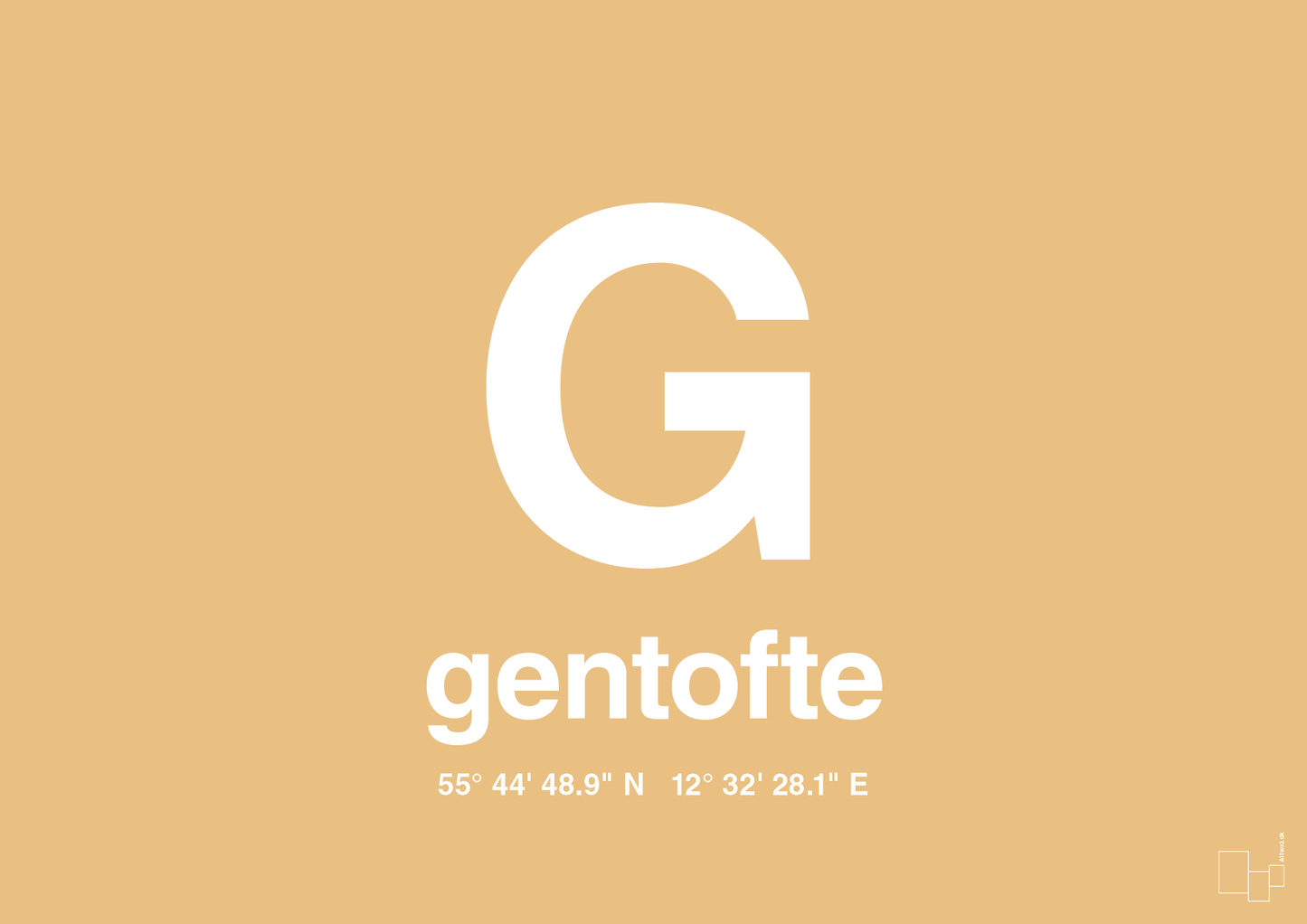 plakat: byplakat gentofte med koordinater - charismatic-Byer-A1two3