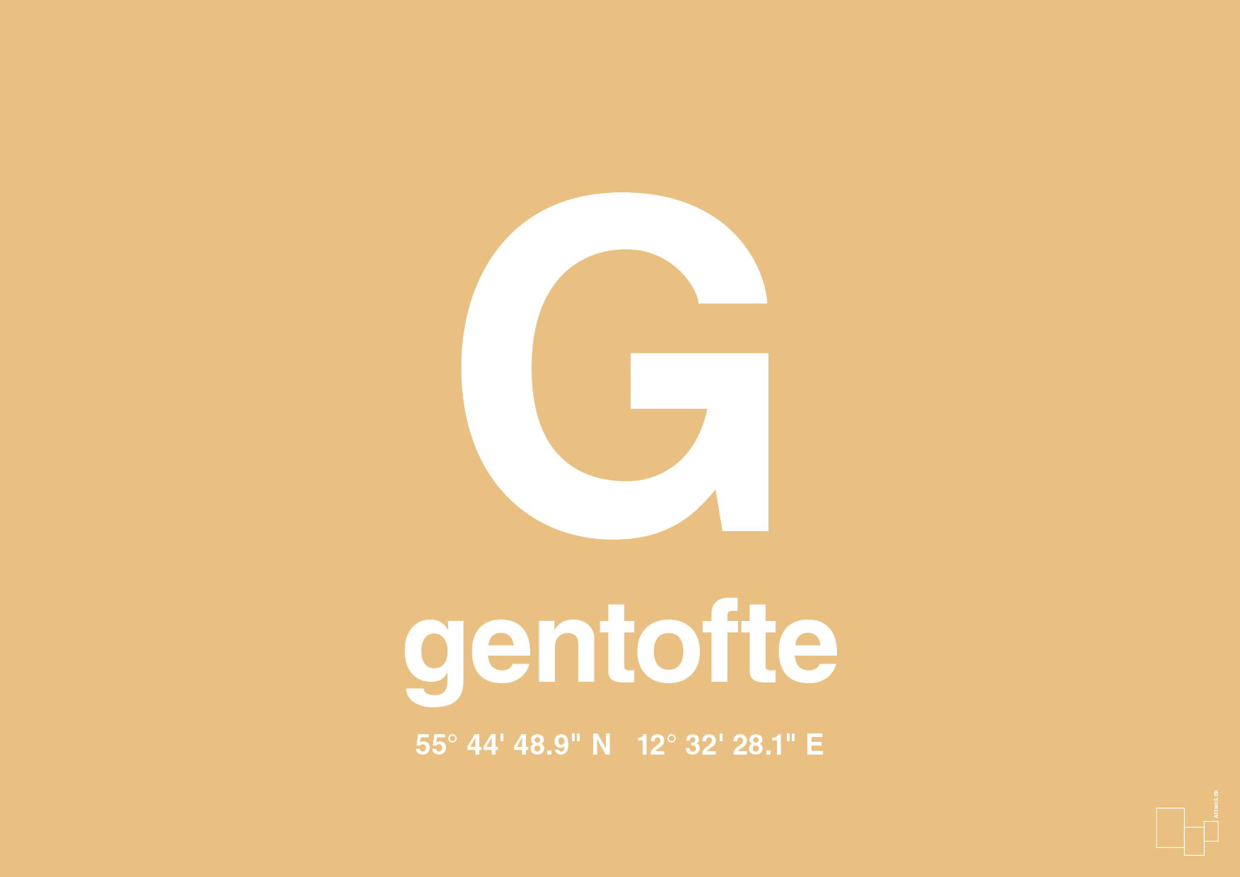plakat: byplakat gentofte med koordinater - charismatic-Byer-A1two3