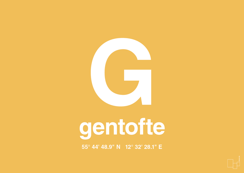 plakat: byplakat gentofte med koordinater - honeycomb-Byer-A1two3