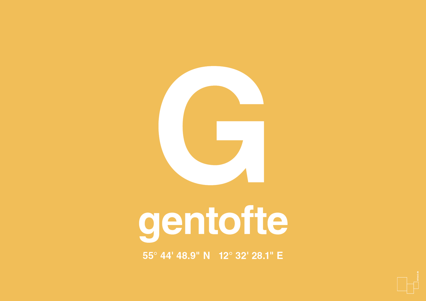 plakat: byplakat gentofte med koordinater - honeycomb-Byer-A1two3