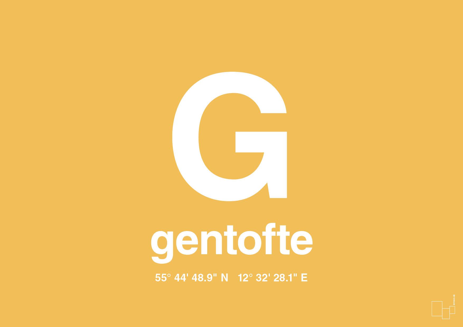 plakat: byplakat gentofte med koordinater - honeycomb-Byer-A1two3