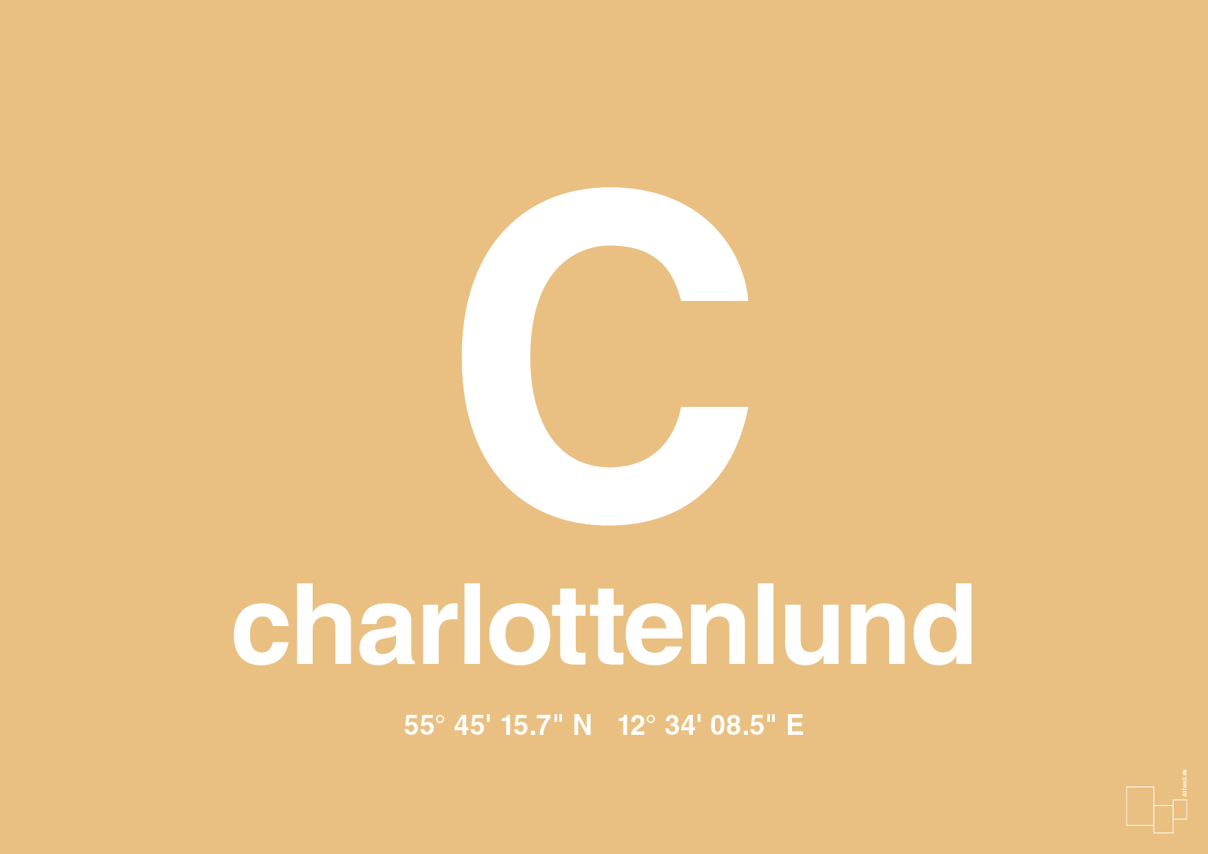plakat: byplakat charlottenlund med koordinater - charismatic-Byer-A1two3
