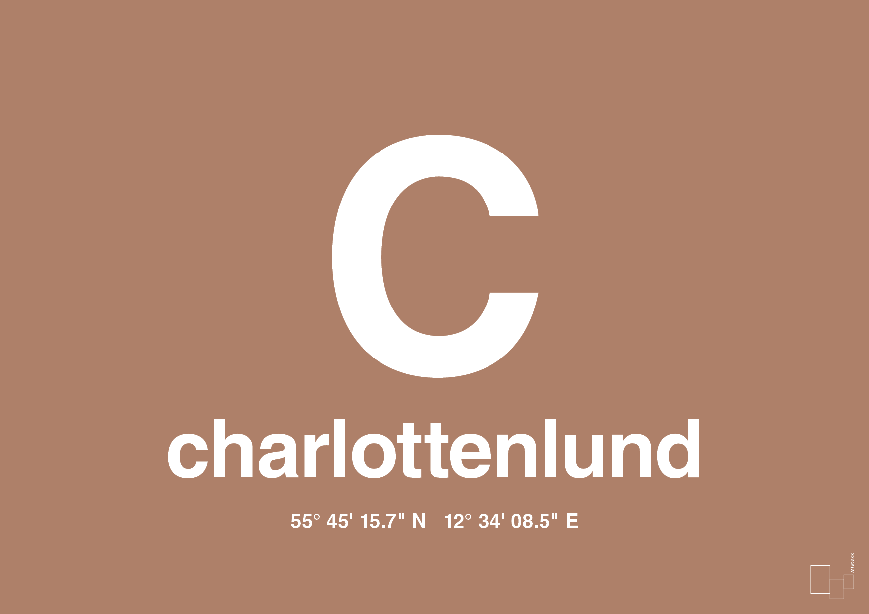 plakat: byplakat charlottenlund med koordinater - cider spice-Byer-A1two3