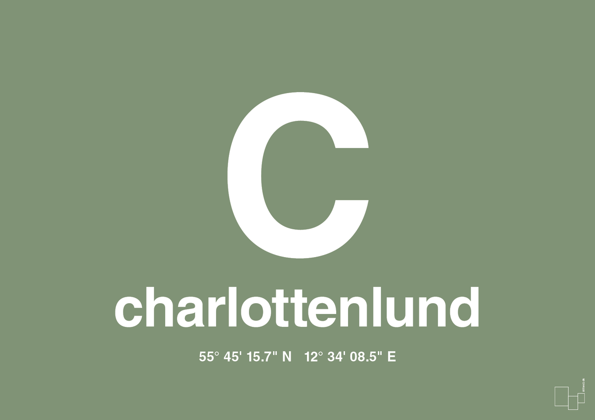 plakat: byplakat charlottenlund med koordinater - jade-Byer-A1two3