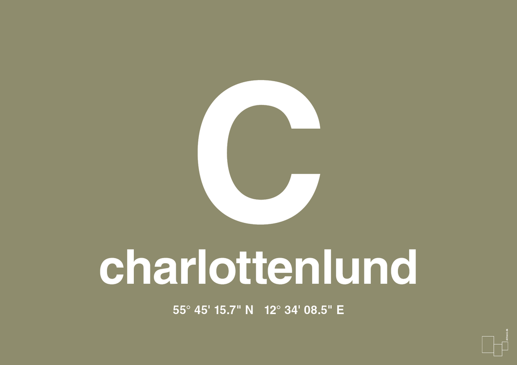 plakat: byplakat charlottenlund med koordinater - misty forrest-Byer-A1two3