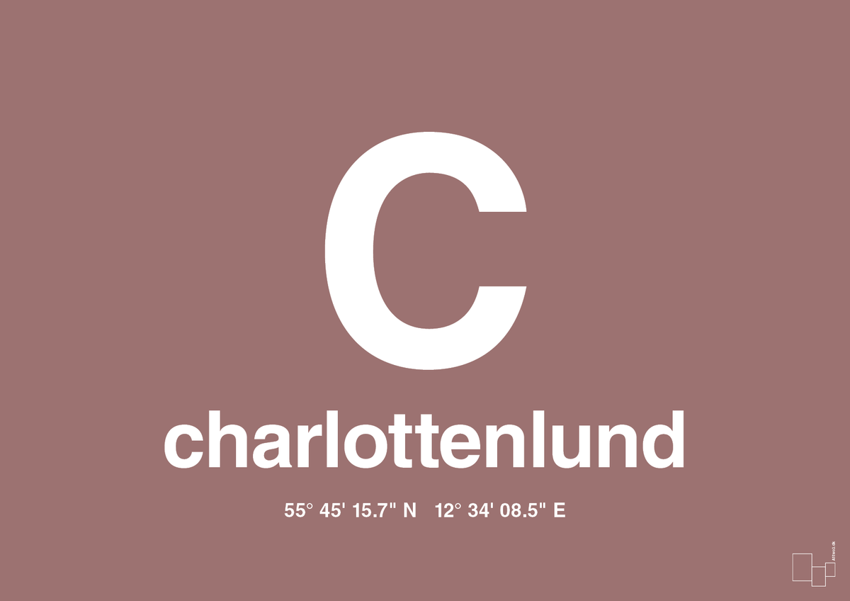 plakat: byplakat charlottenlund med koordinater - plum-Byer-A1two3