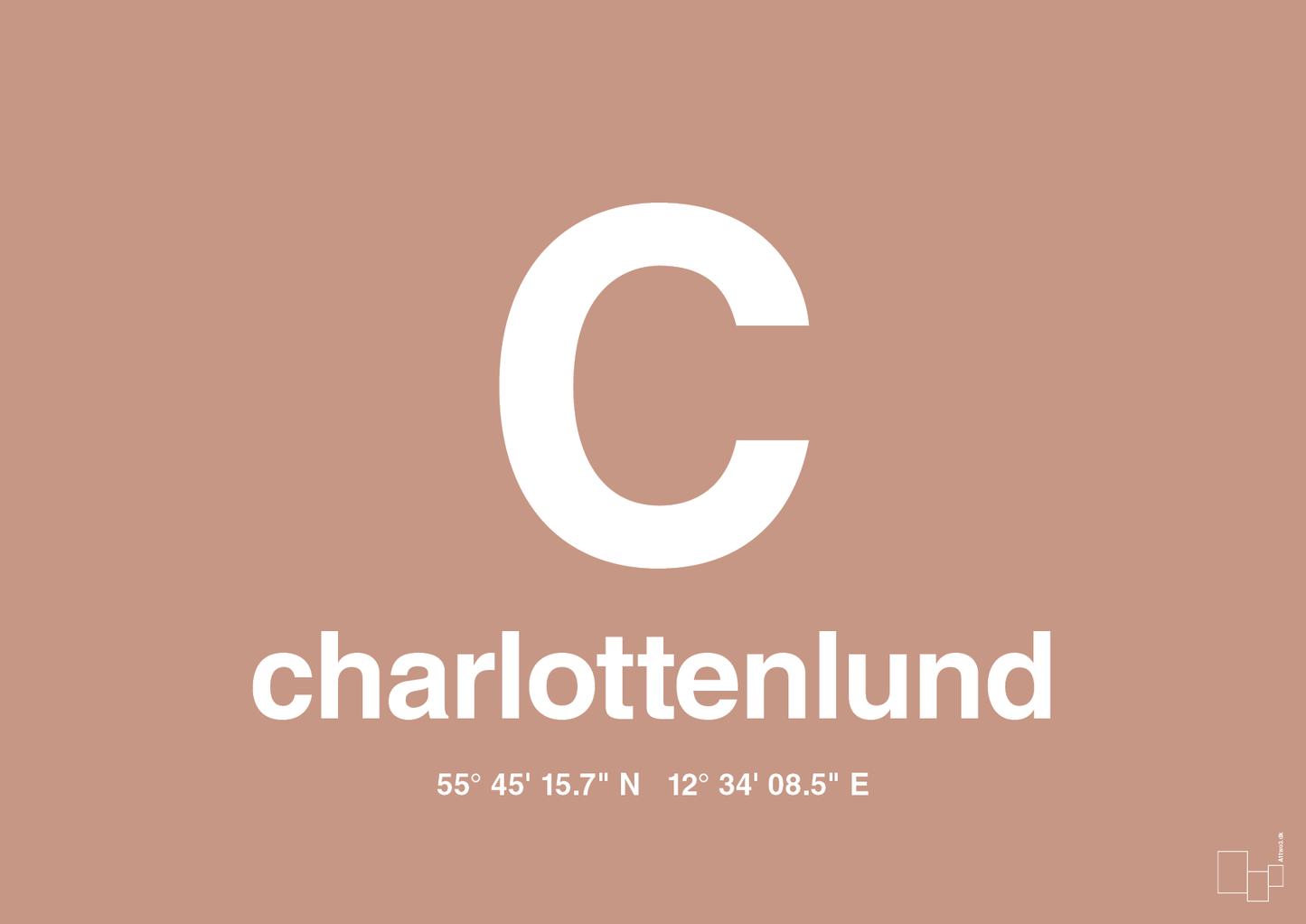 plakat: byplakat charlottenlund med koordinater - powder-Byer-A1two3