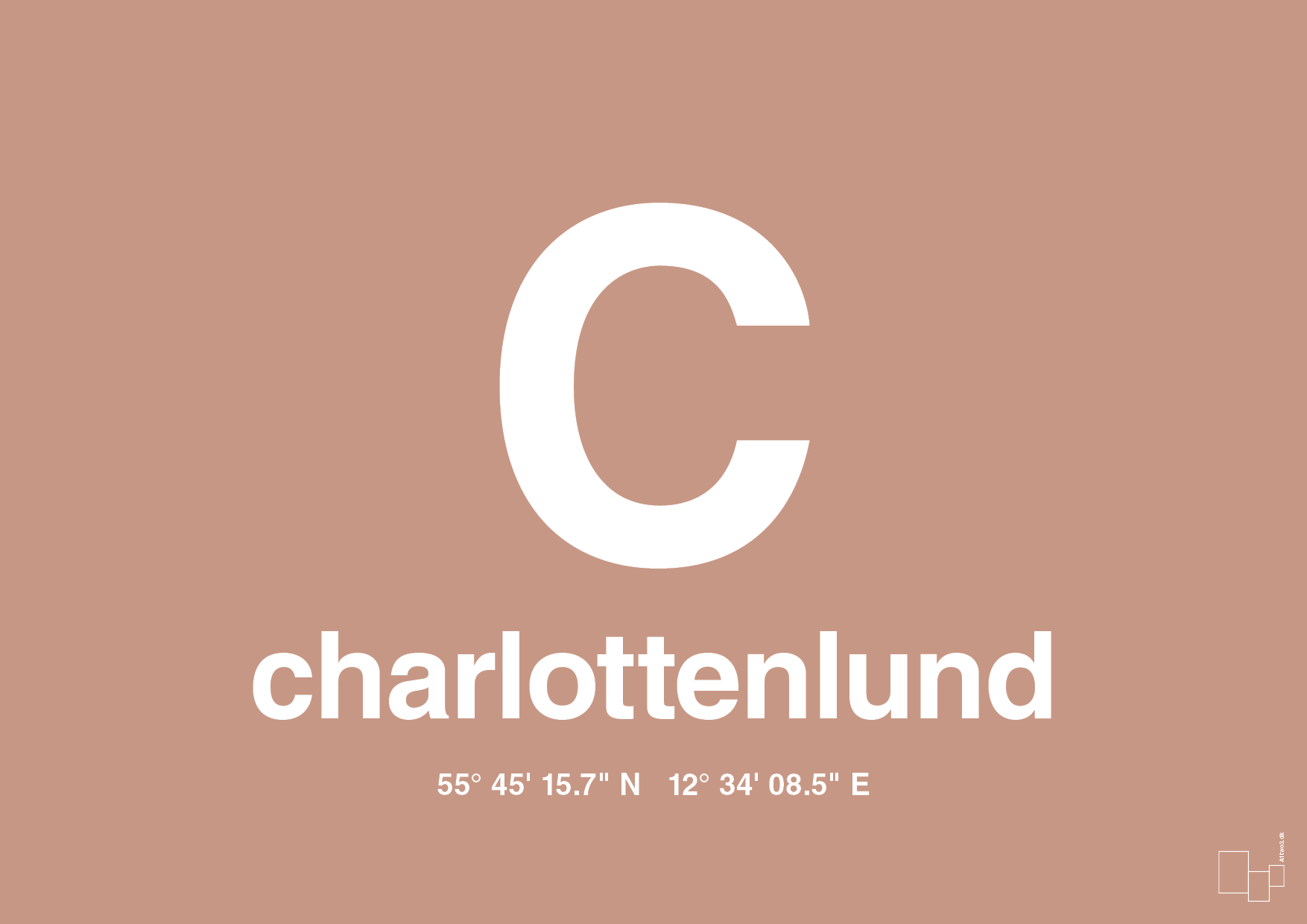 plakat: byplakat charlottenlund med koordinater - powder-Byer-A1two3