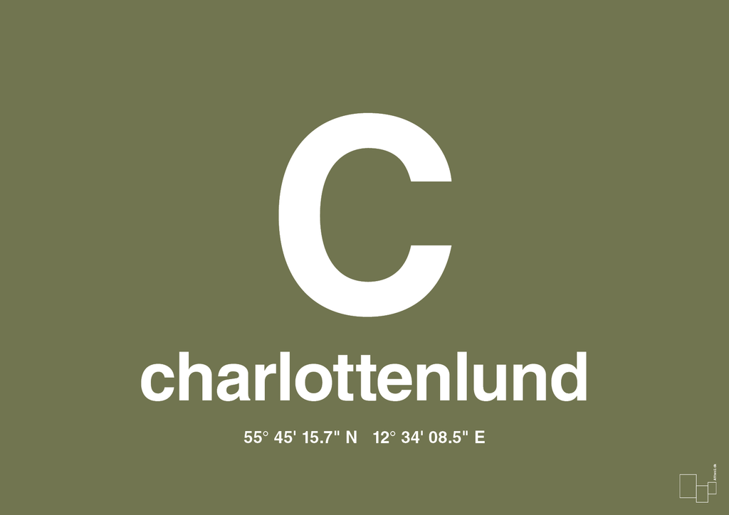 plakat: byplakat charlottenlund med koordinater - secret meadow-Byer-A1two3
