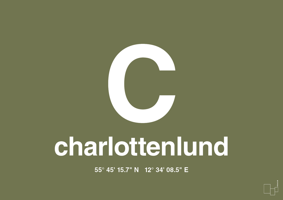 plakat: byplakat charlottenlund med koordinater - secret meadow-Byer-A1two3