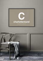 plakat: byplakat charlottenlund med koordinater - graphic charcoal-Byer-A1two3