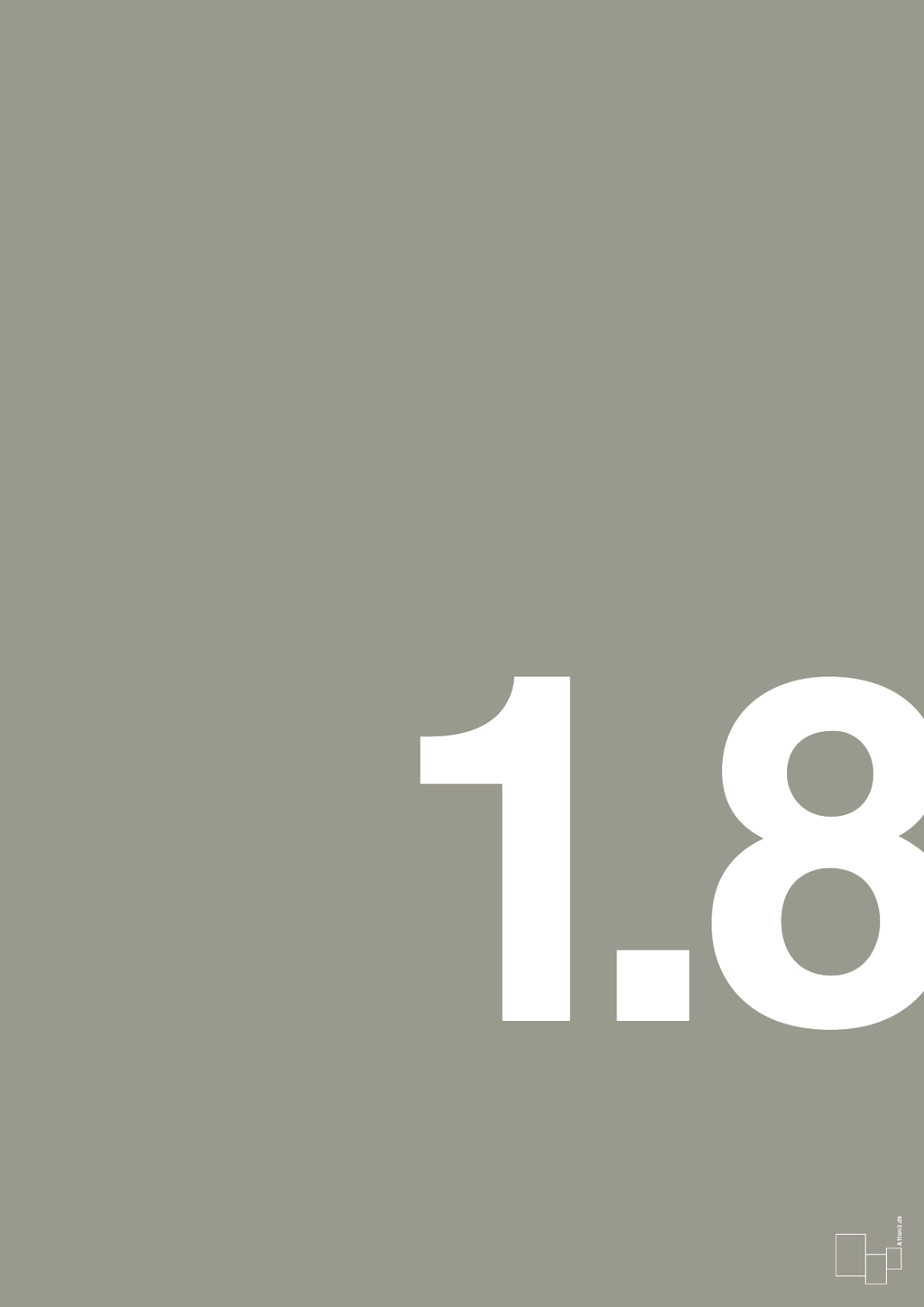 plakat: 18 års fødselsdag - battleship gray-Fødselsdag-A1two3