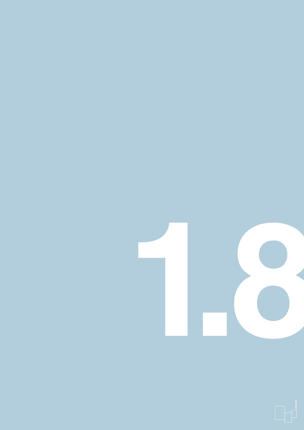 plakat: 18 års fødselsdag - heavenly blue-Fødselsdag-A1two3