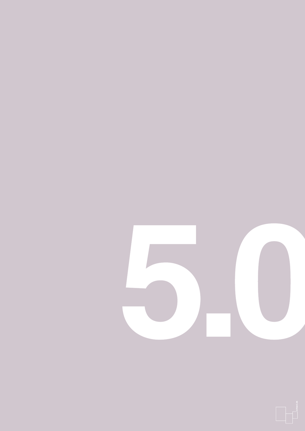 plakat: 50 års fødselsdag - dusty lilac-Fødselsdag-A1two3