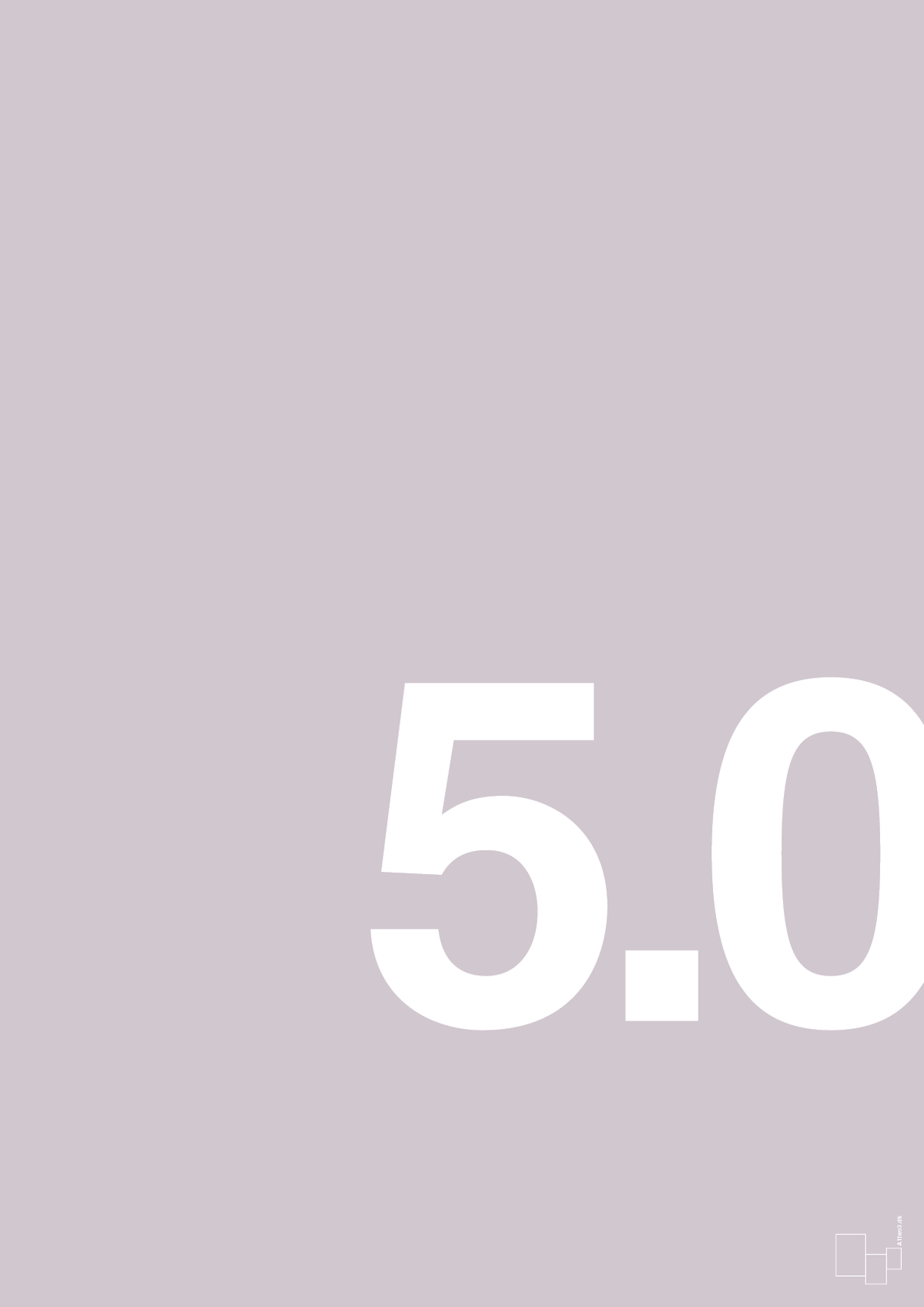 plakat: 50 års fødselsdag - dusty lilac-Fødselsdag-A1two3