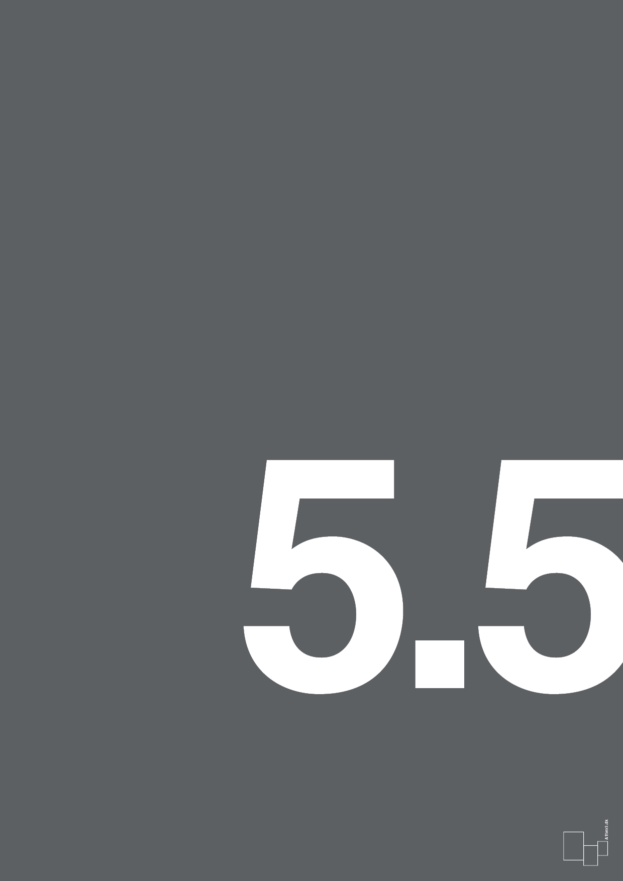 plakat: 55 års fødselsdag - graphic charcoal-Fødselsdag-A1two3