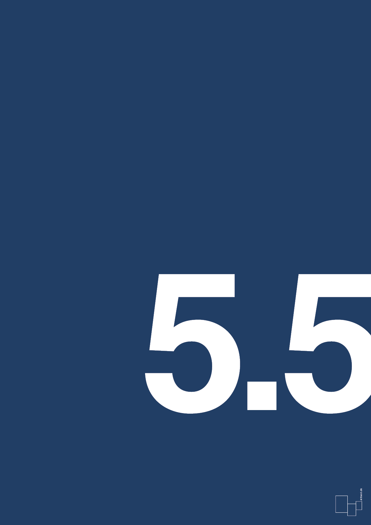 plakat: 55 års fødselsdag - lapis blue-Fødselsdag-A1two3