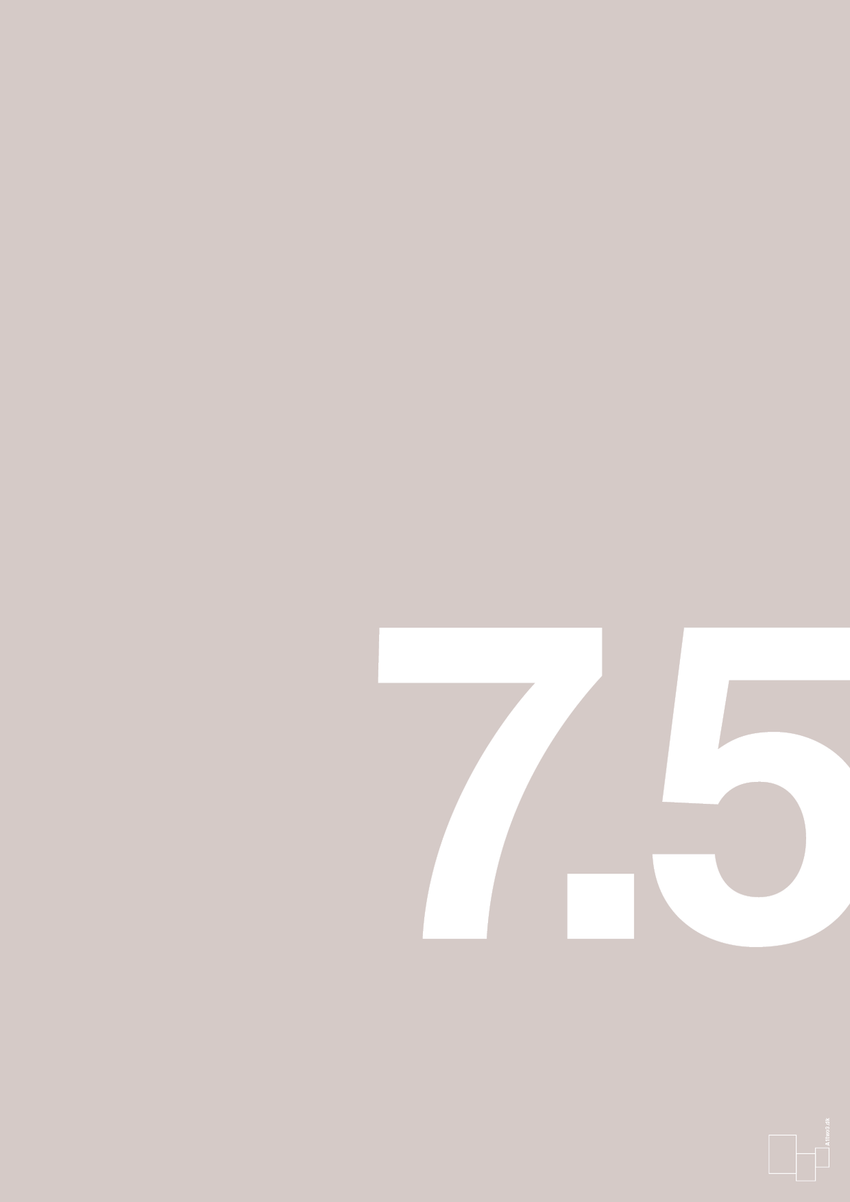 plakat: 75 års fødselsdag - broken beige-Fødselsdag-A1two3