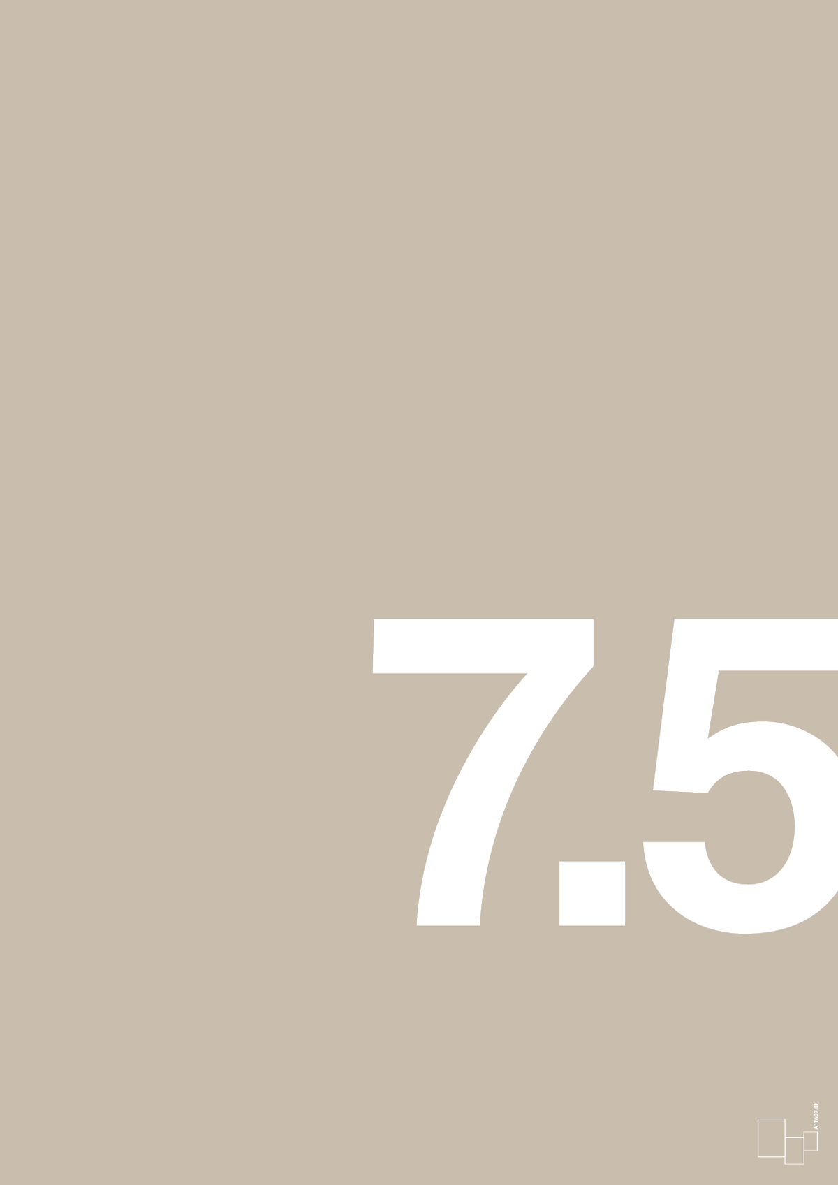 plakat: 75 års fødselsdag - creamy mushroom-Fødselsdag-A1two3