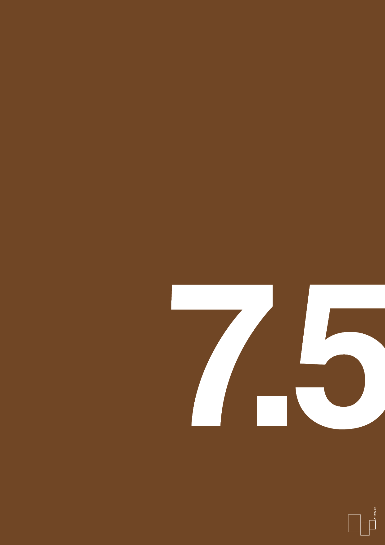 plakat: 75 års fødselsdag - dark brown-Fødselsdag-A1two3